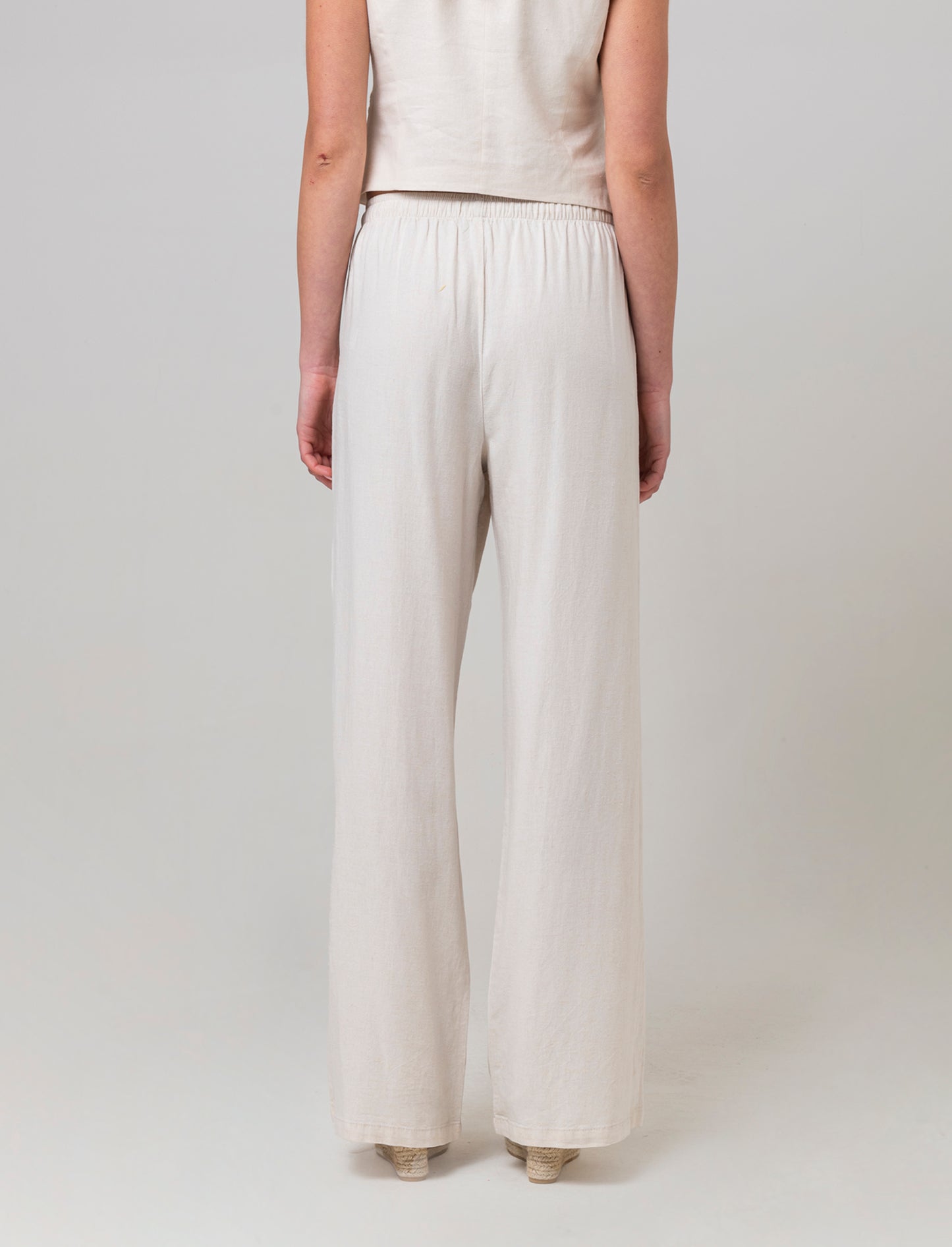 Pantalone con elastico in vita da donna - Beige corda
