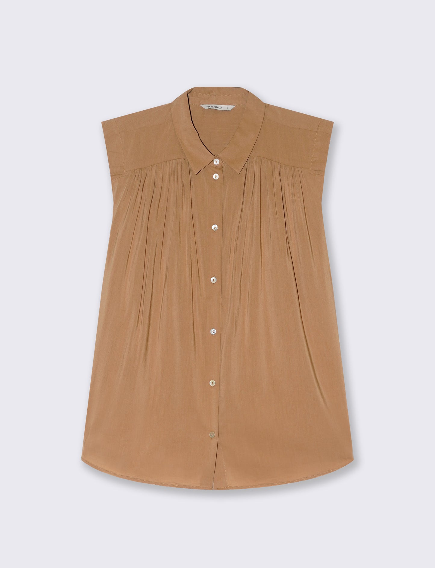 Camicia giro manica da donna - Caramello