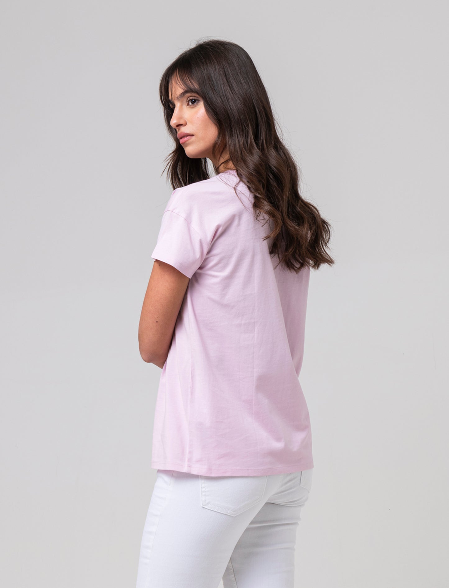 T-shirt con stampa e paillettes da donna - var 3