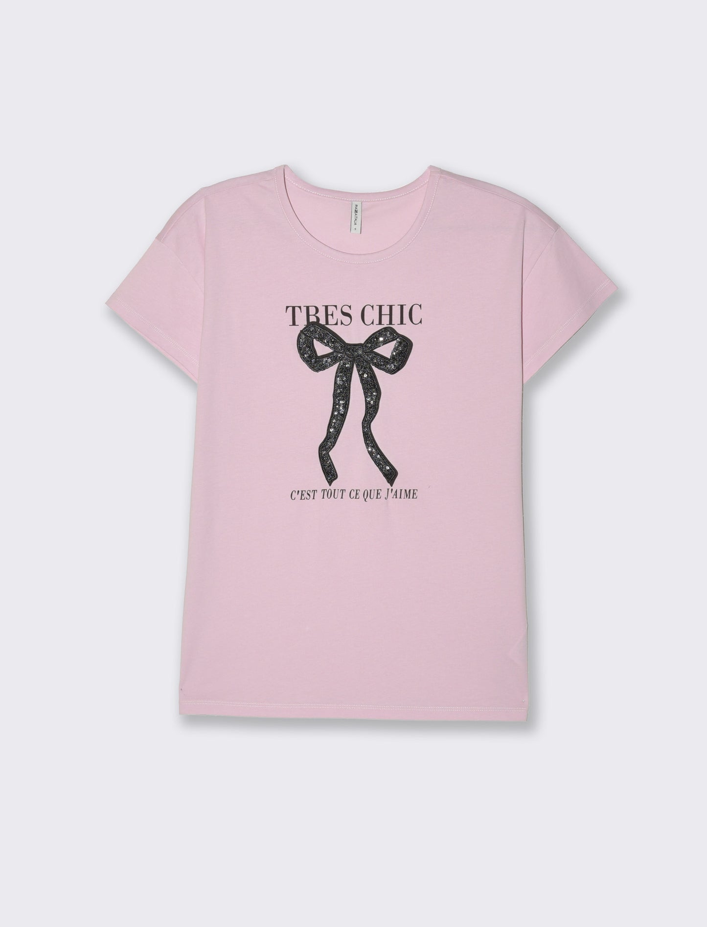 T-shirt con stampa e paillettes da donna - var 3