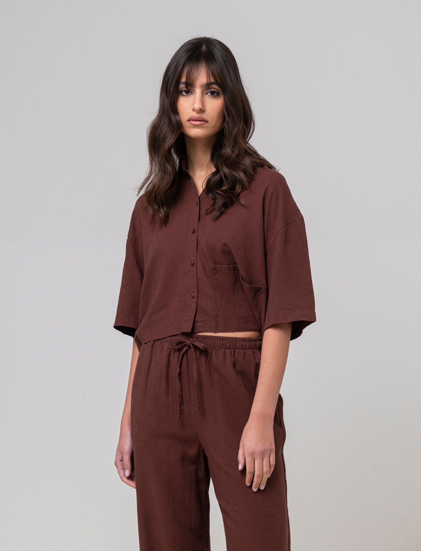 Camicia crop da donna - Caffe'