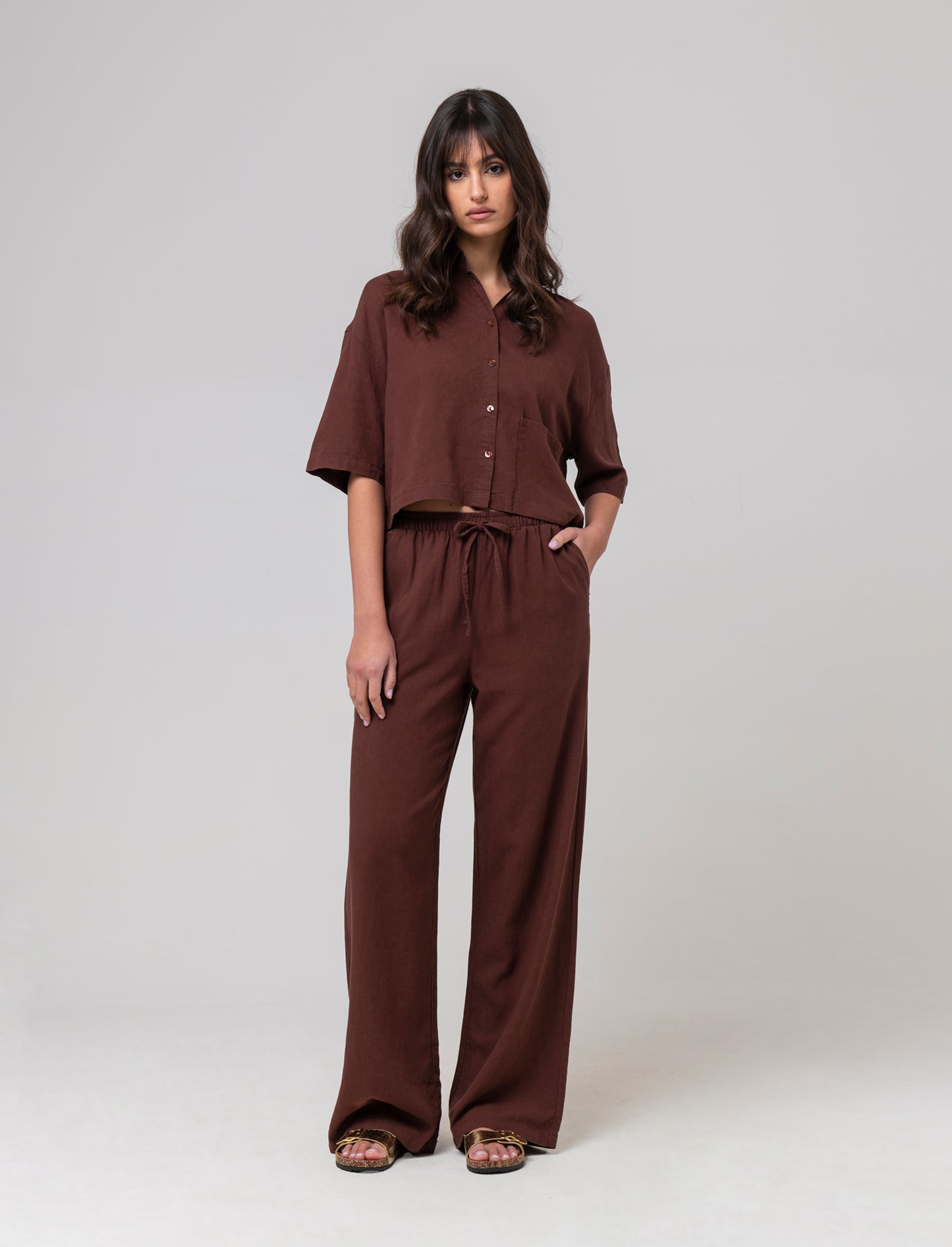 Camicia crop da donna - Caffe'