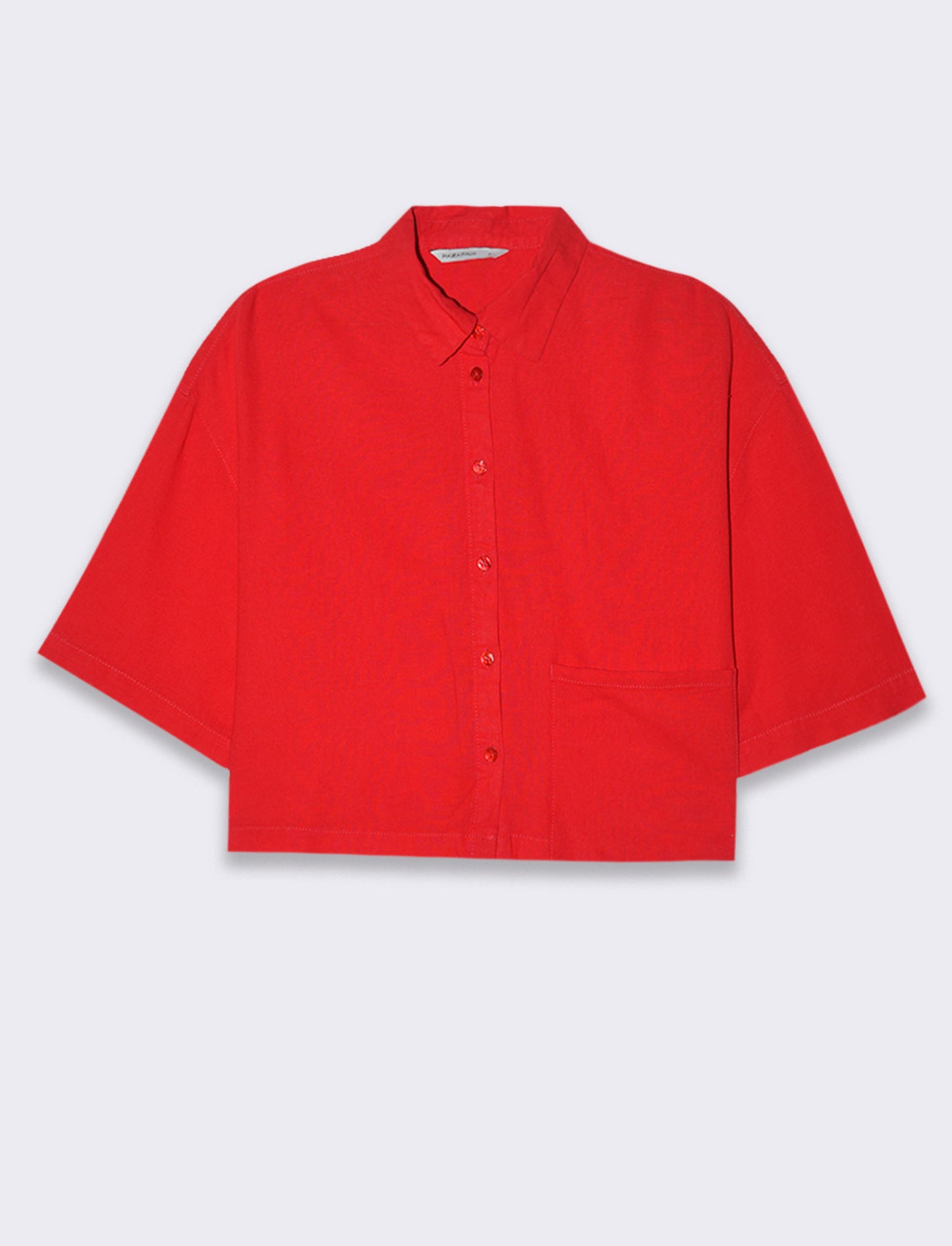 Camicia crop da donna - Rosso scarlatto