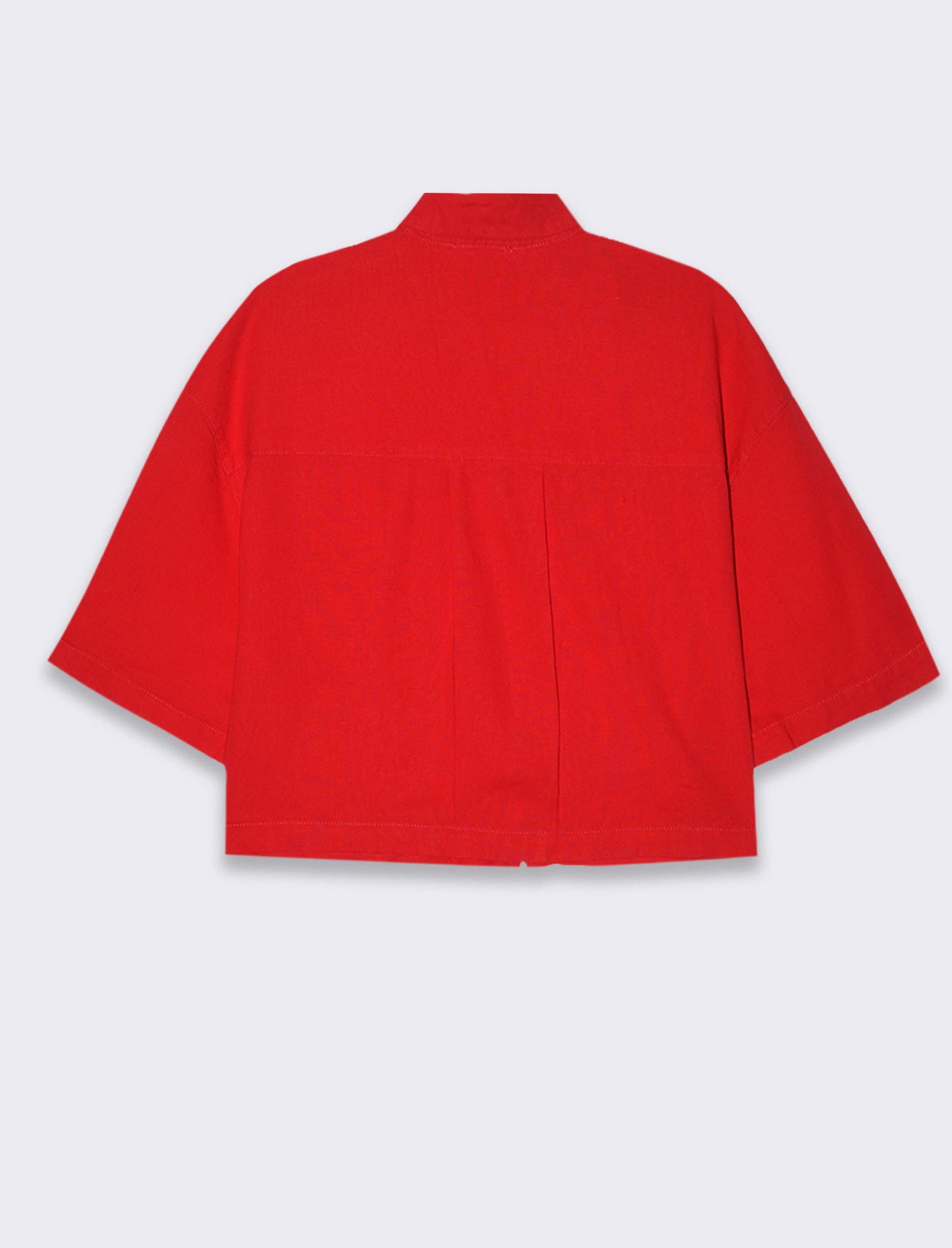 Camicia crop da donna - Rosso scarlatto
