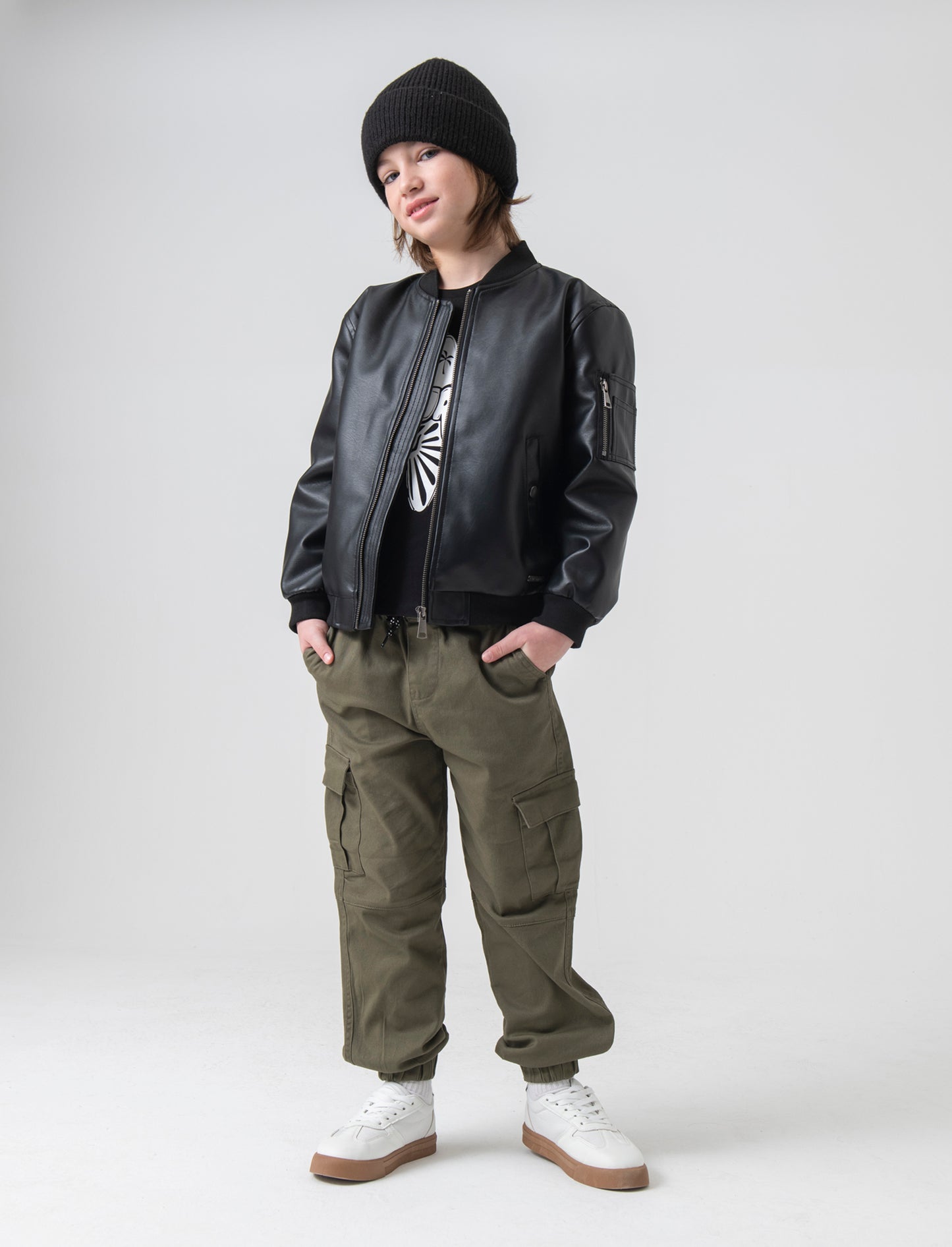Pantaloni cargo da bambino - Verde militare