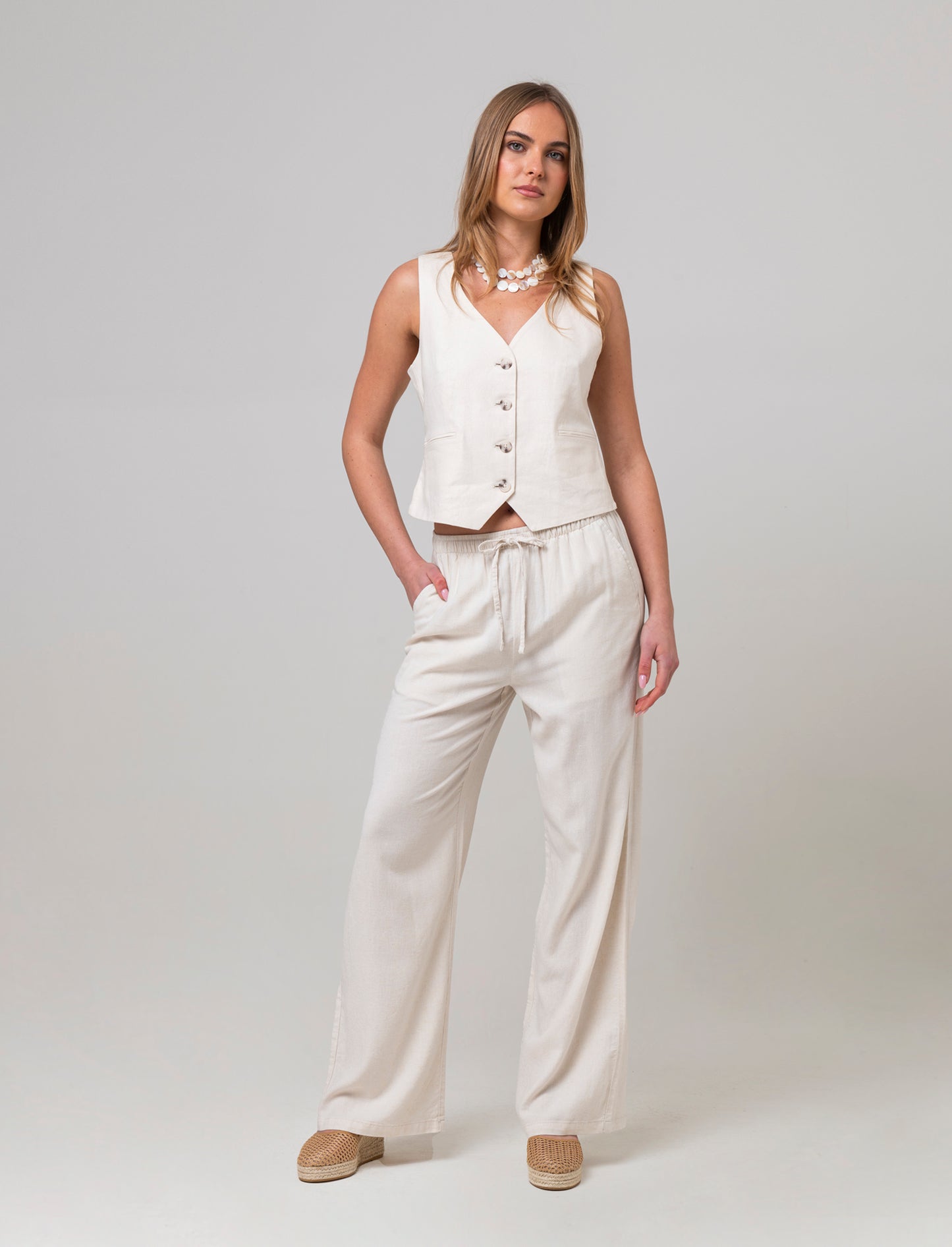 Gilet da donna - Beige corda