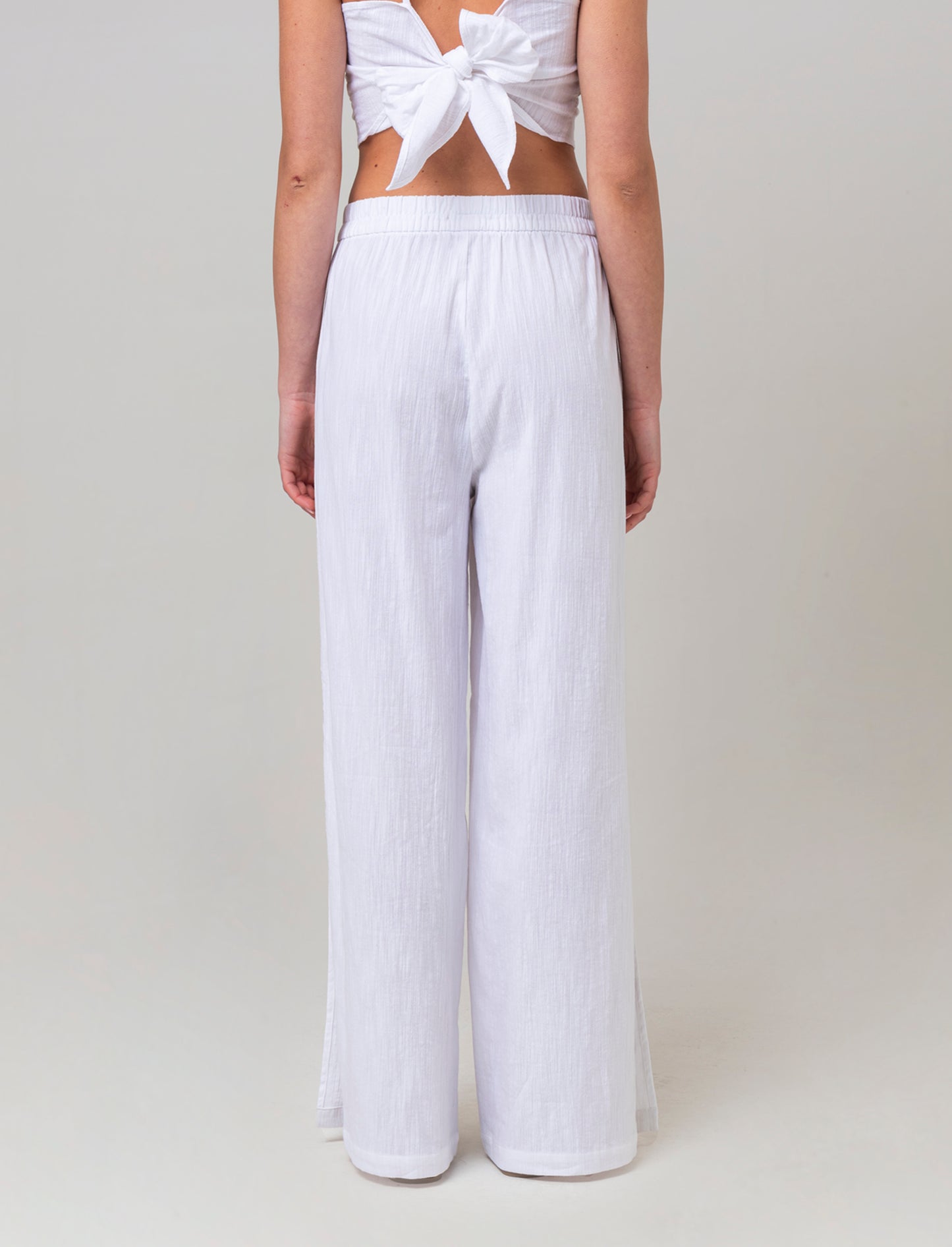 Woman's split hem trousers - White