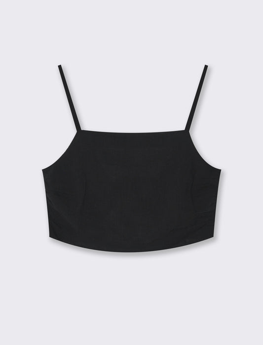 Top con chiusura a fiocco da donna - Nero