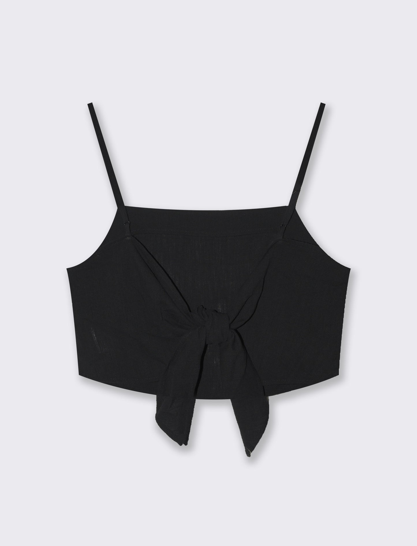 Top con chiusura a fiocco da donna - Nero