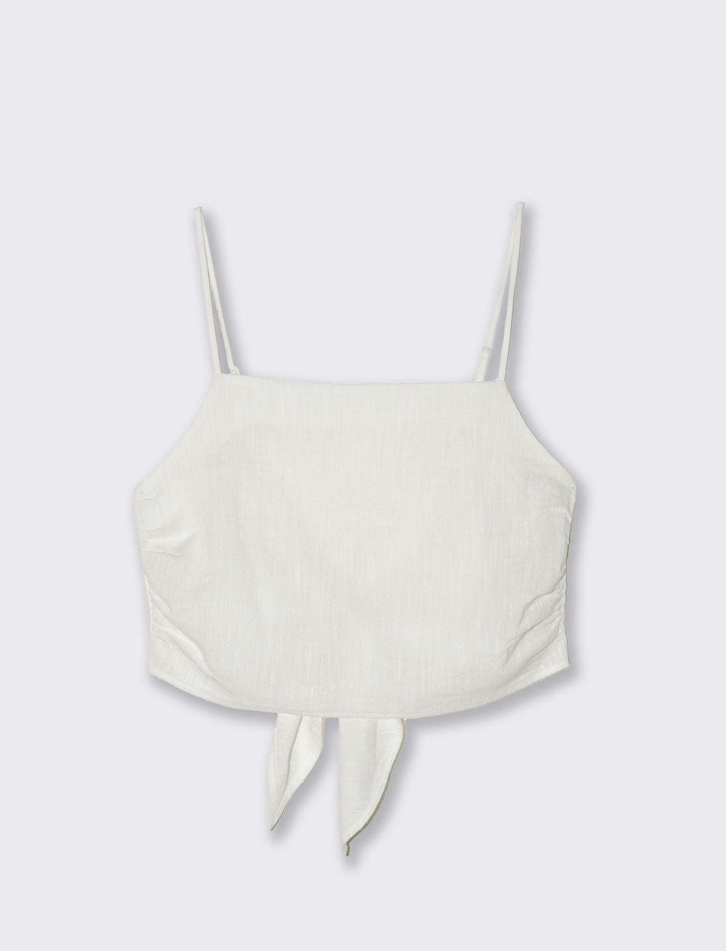 Top con chiusura a fiocco da donna - Bianco
