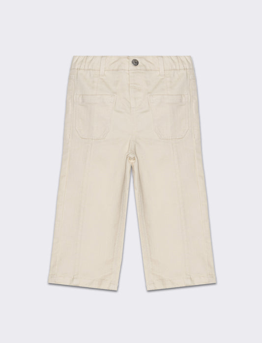 Pantalone ampio con taschine da neonata - Beige