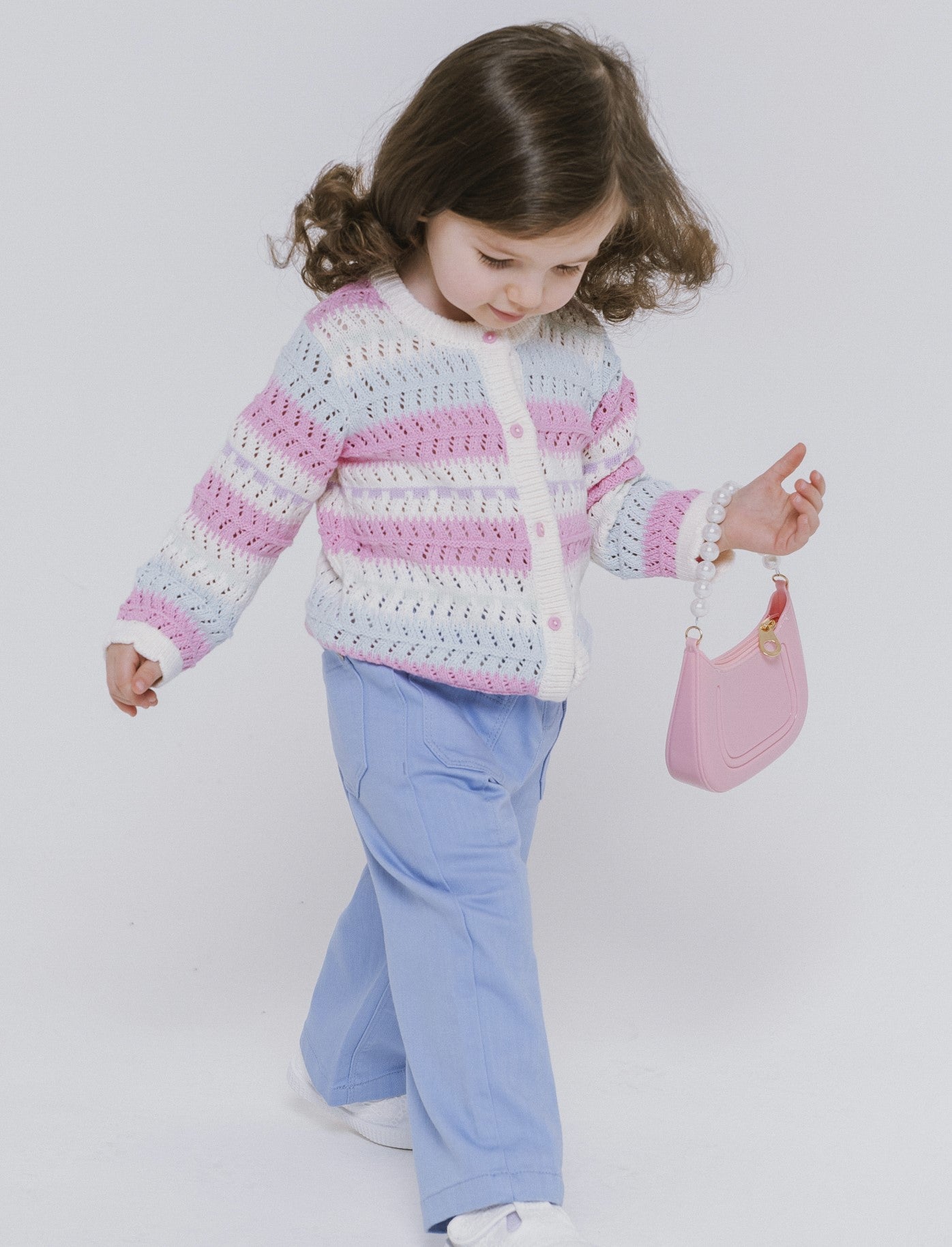 Pantalone ampio con taschine da neonata - Azzurro
