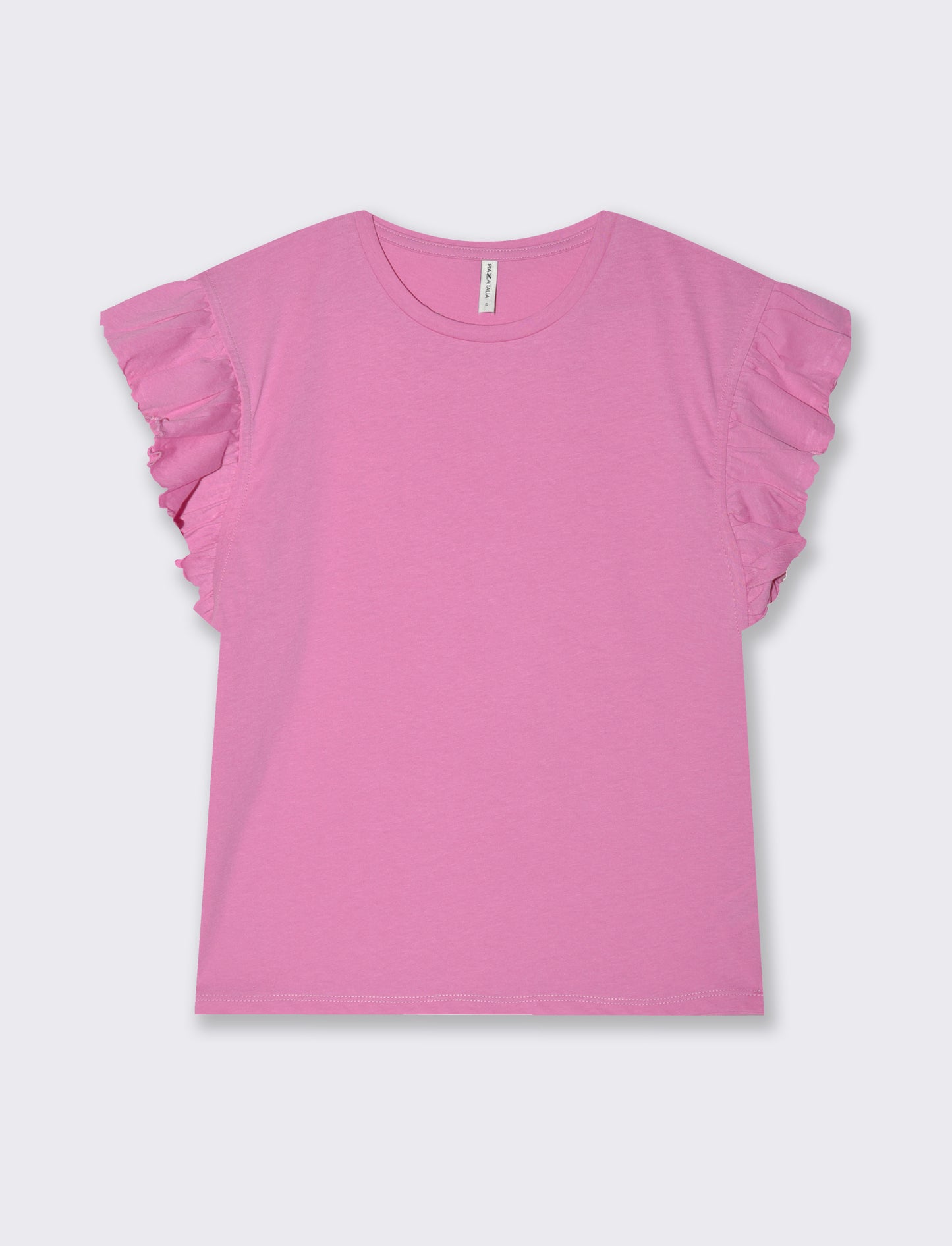 T-shirt con rouches da donna - Rosa