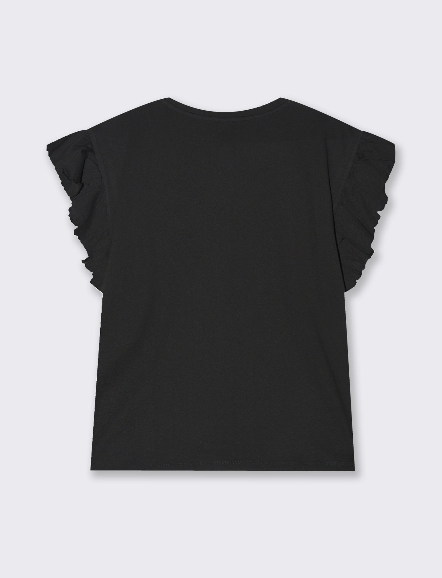 T-shirt con rouches da donna - Nero
