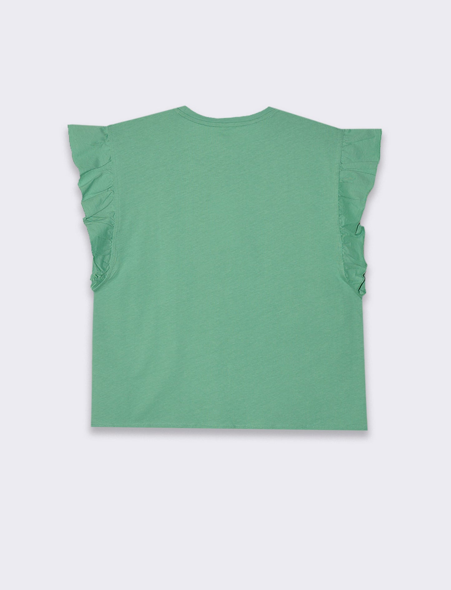 T-shirt con rouches da donna - Verde menta