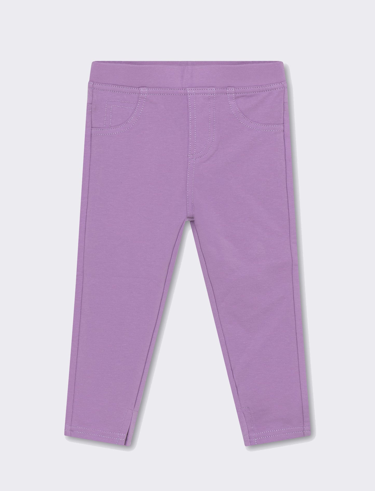 Leggings con cuciture a contrasto da neonata - Lilla