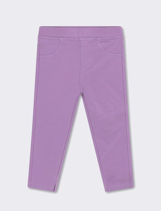 Leggings con cuciture a contrasto da neonata - Lilla