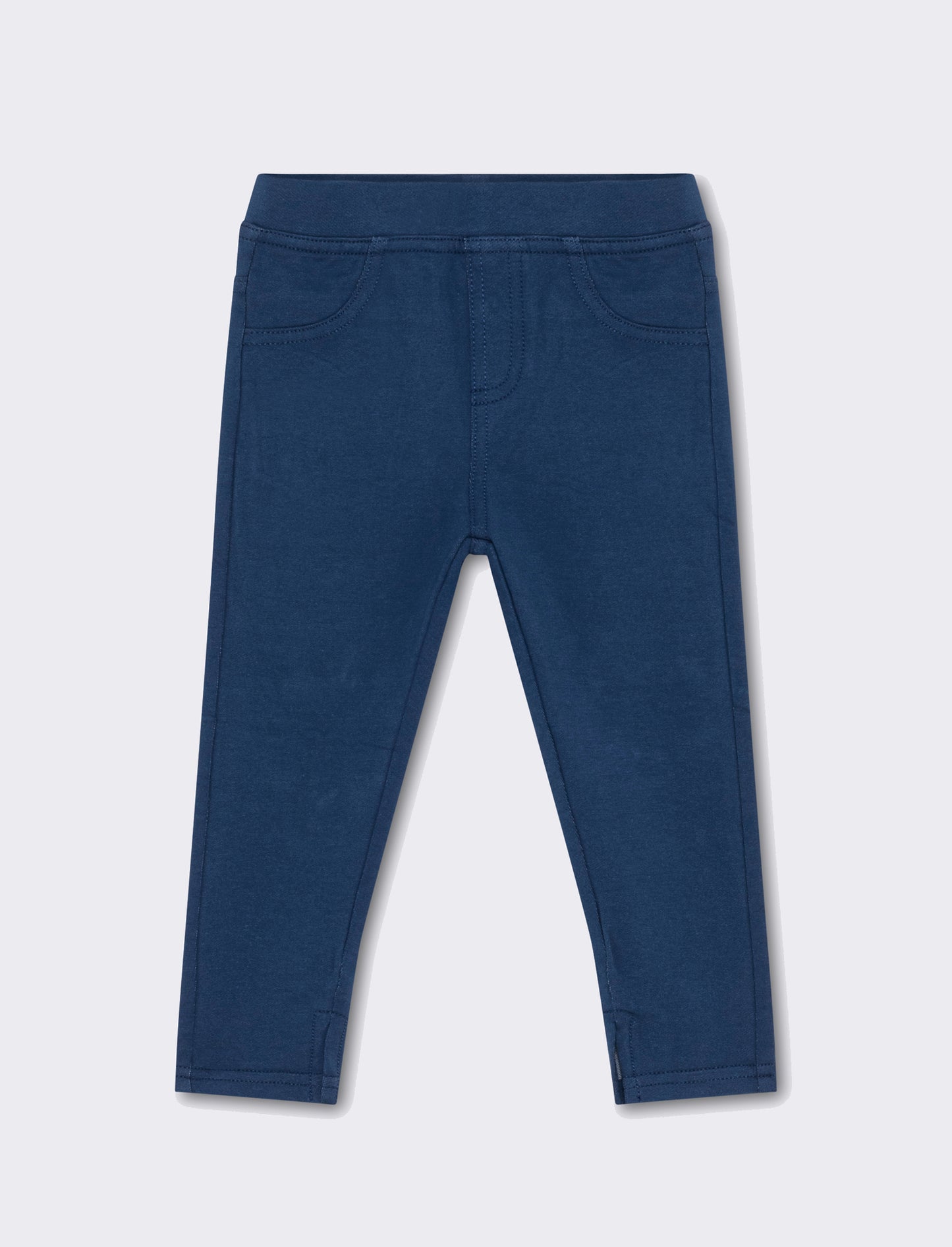 Leggings con cuciture a contrasto da neonata - DENIM SCURO