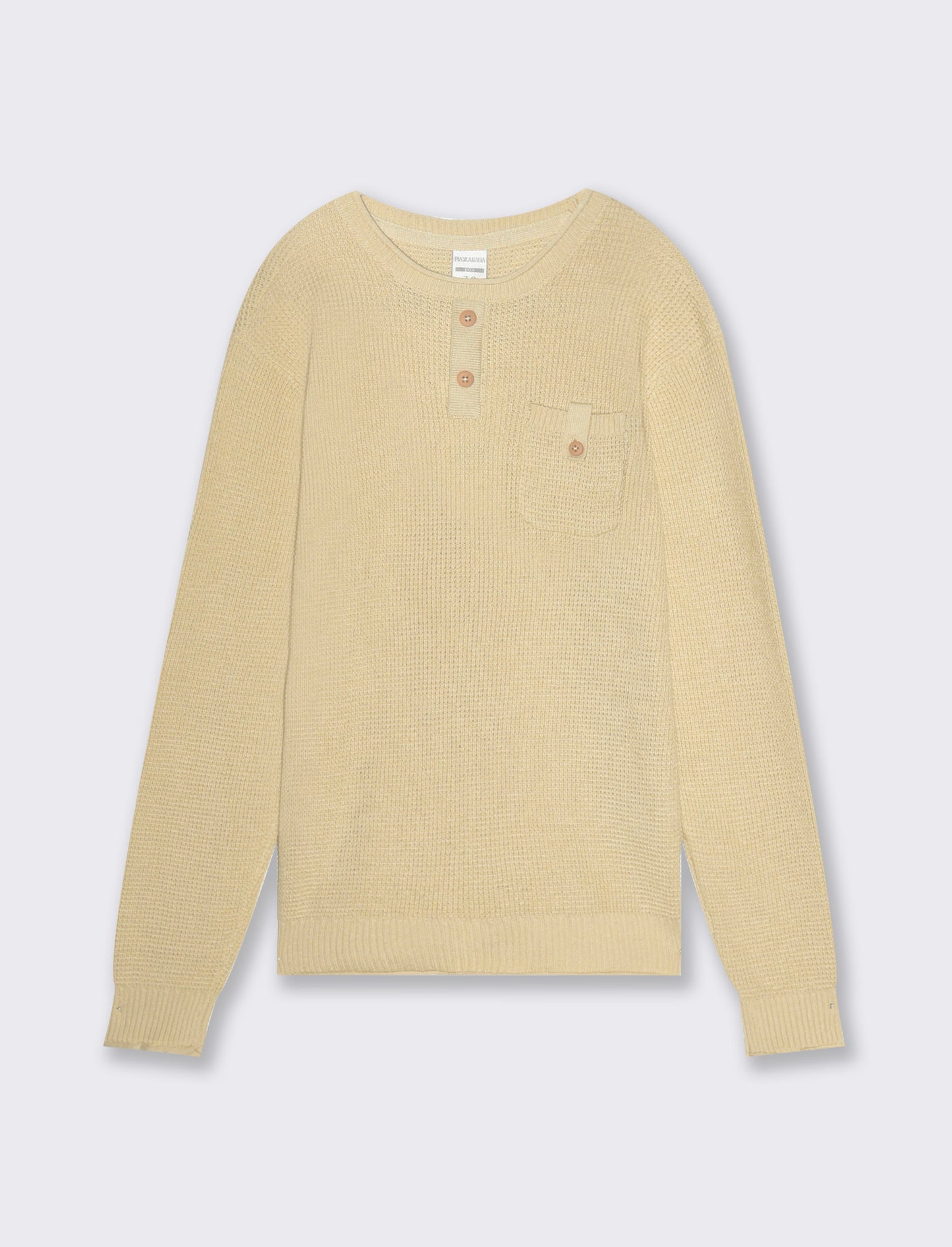 Maglia girocollo e taschino da bambino - Beige