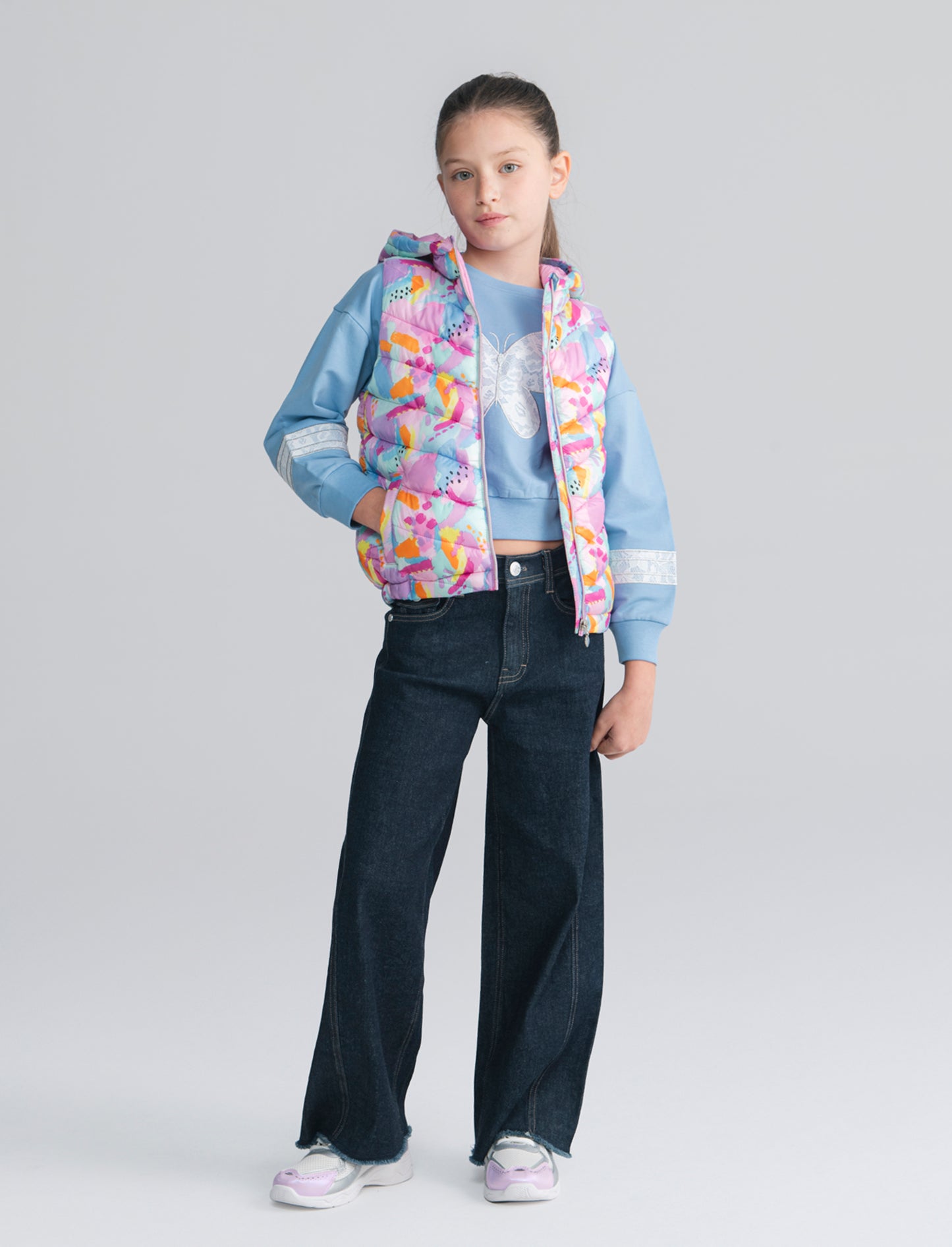 Gilet trapuntato leggero. da bambina - Rosa
