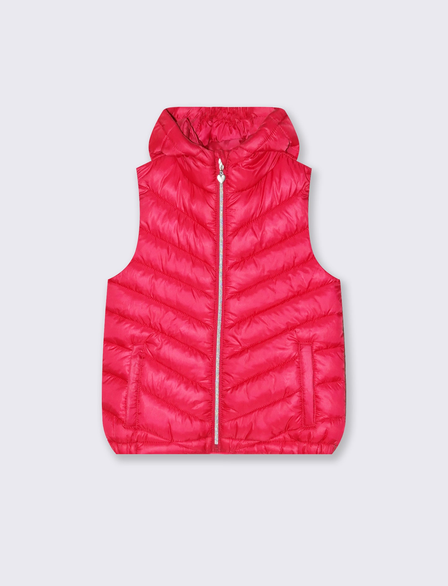 Gilet trapuntato leggero. da bambina - Fuxia
