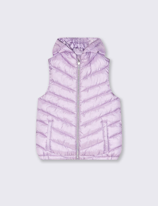 Gilet trapuntato leggero. da bambina - Lilla