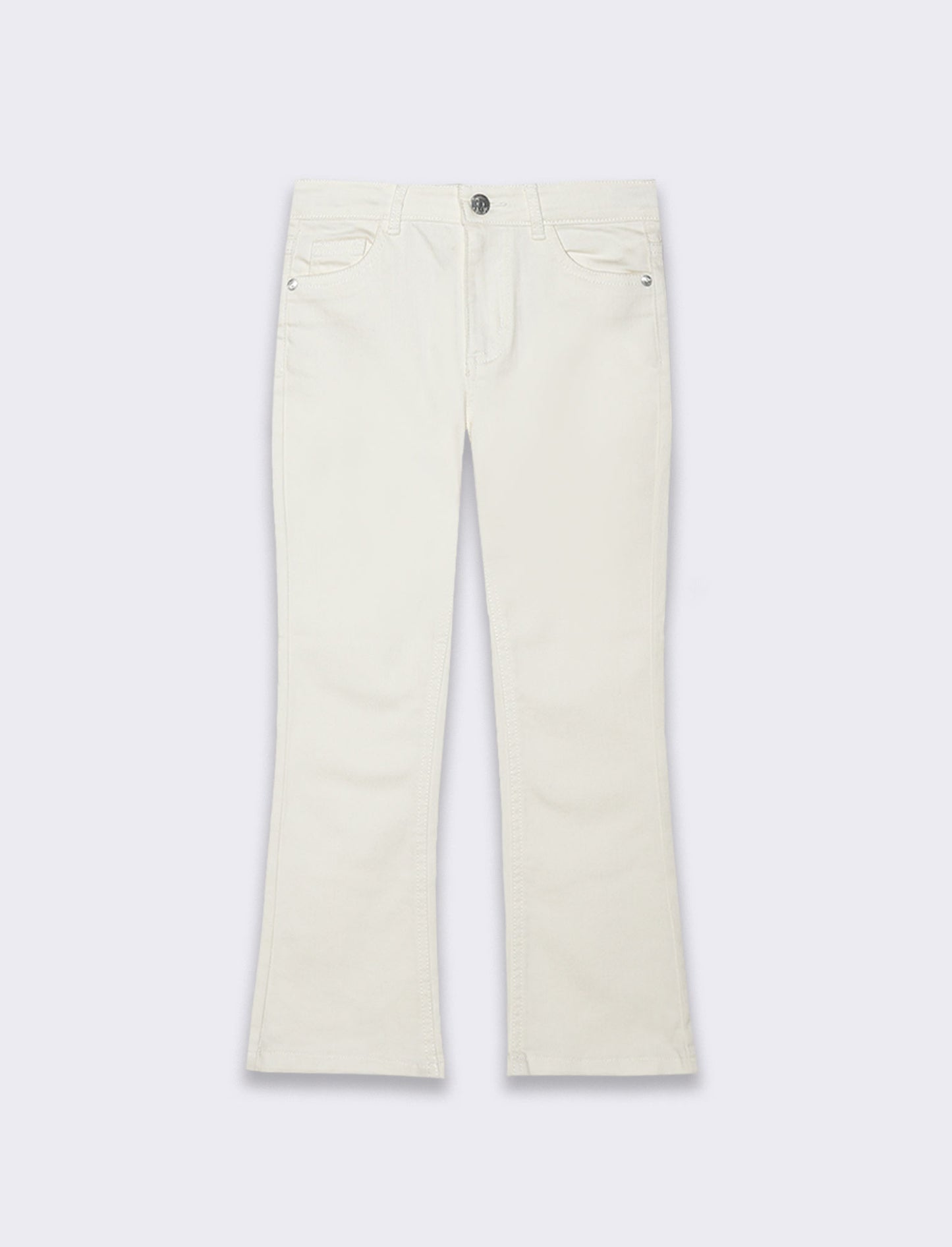 Pantalone 5 tasche da bambina - Bianco