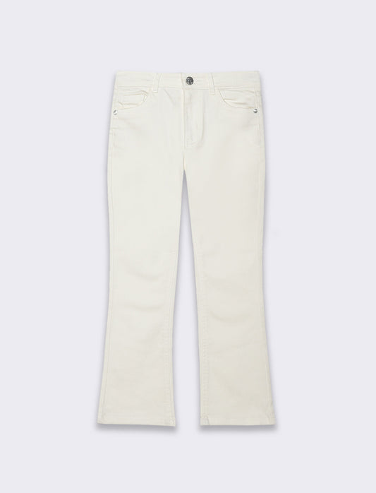 Pantalone 5 tasche da bambina - Bianco