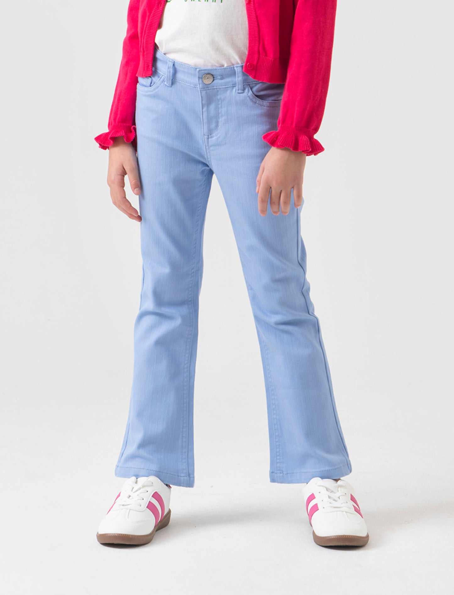 Pantalone 5 tasche da bambina - Azzurro