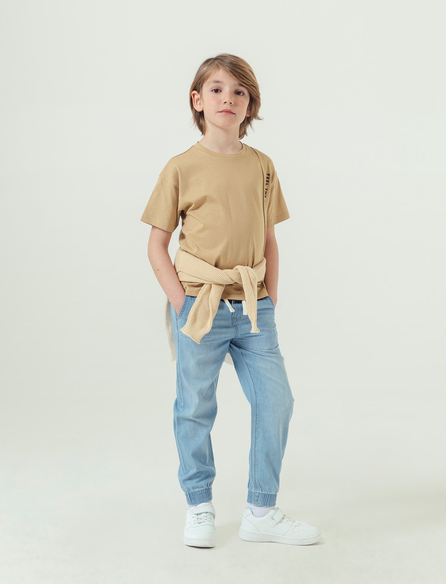 Jogger in denim leggero da bambino - Denim chiaro