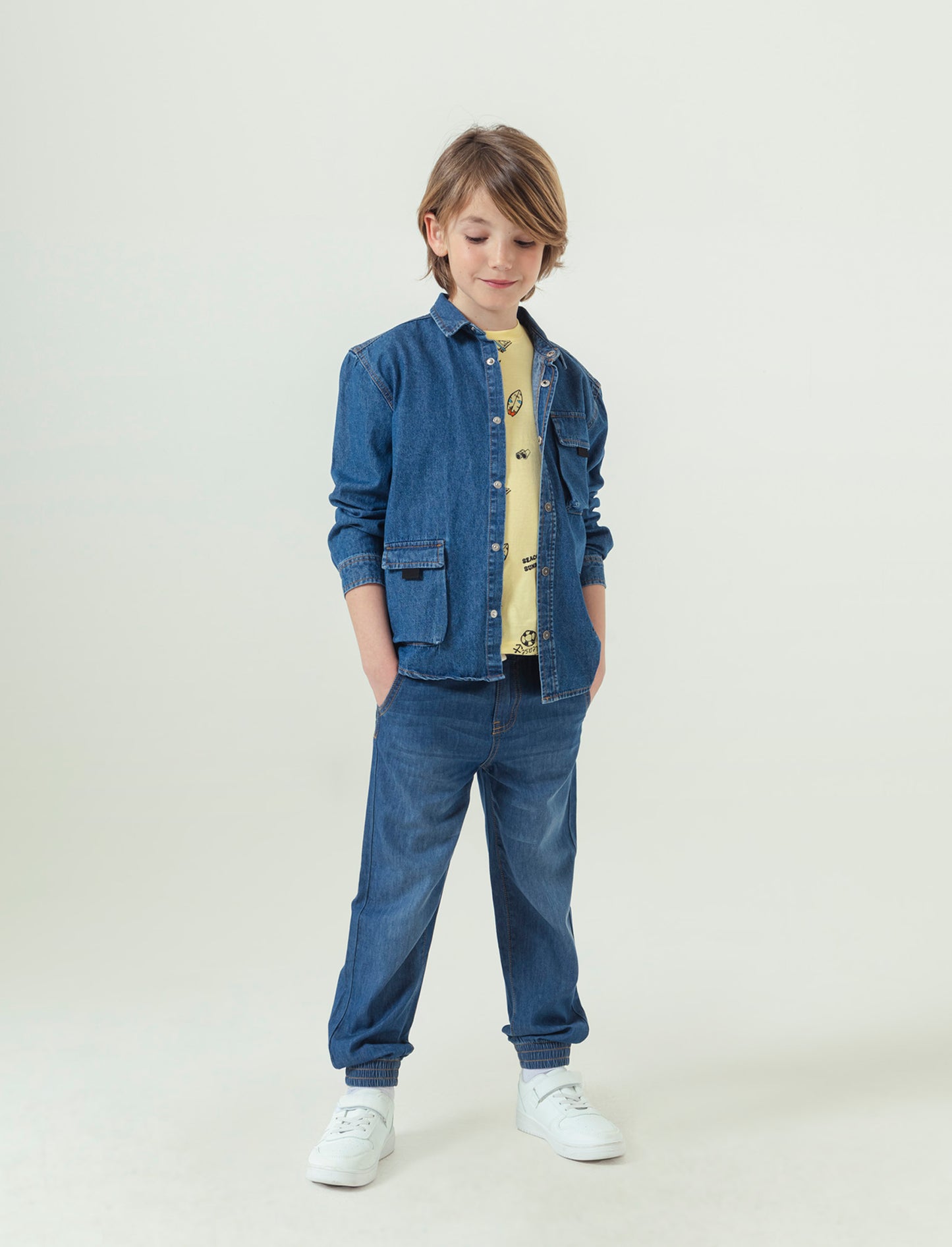 Jogger in denim leggero da bambino - Denim