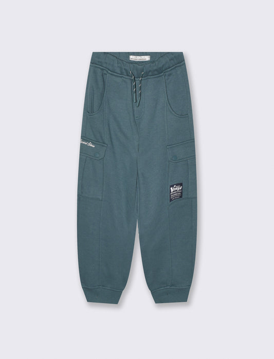 Retro Style Hoodie Joggers with Pockets - Green