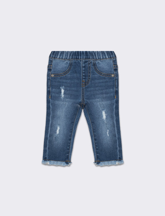 Jeans con rotture da neonata - Denim
