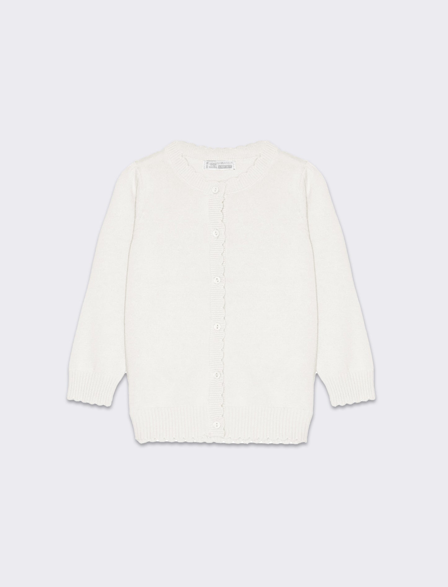 Cardigan con bottoncini da neonata - Bianco latte