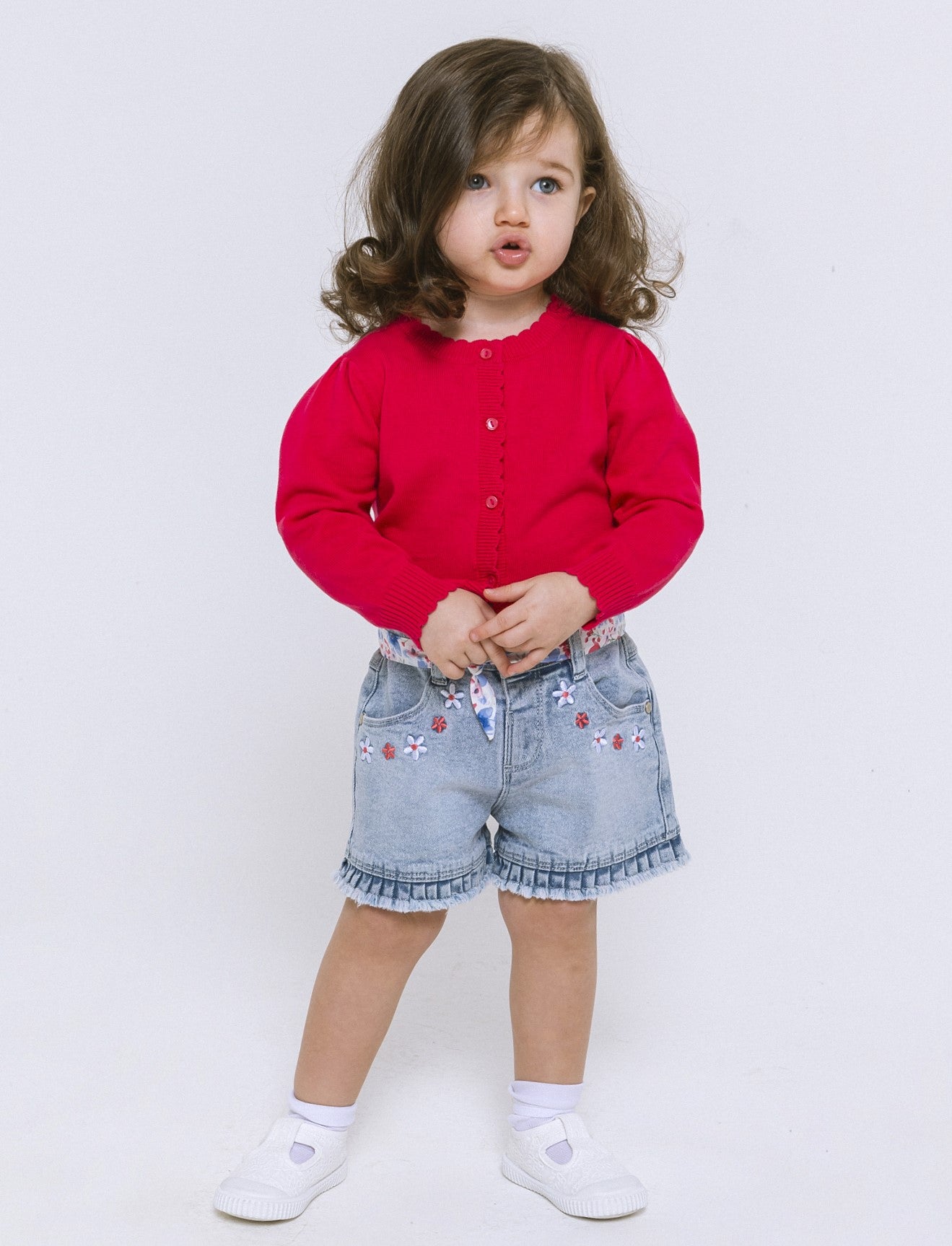 Cardigan con bottoncini da neonata - Fuxia
