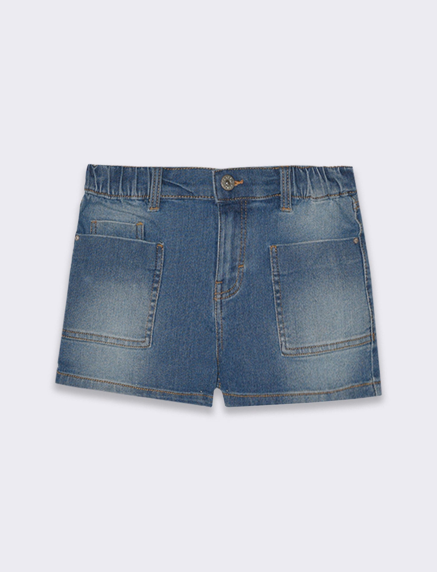 Short in denim elastico da bambina - Denim