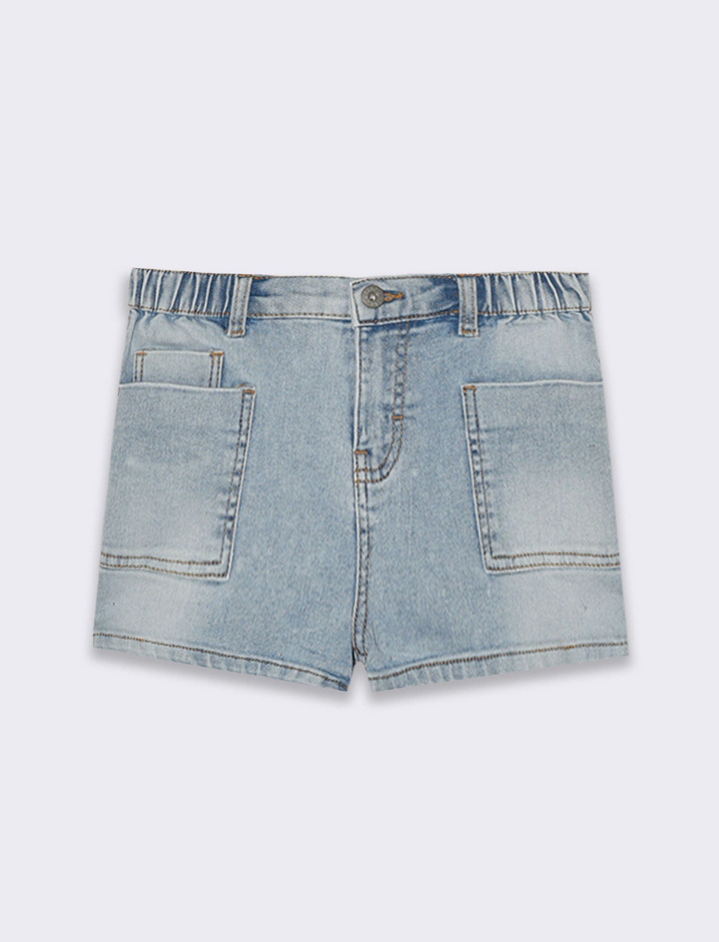 Short in denim elastico da bambina - Denim chiaro