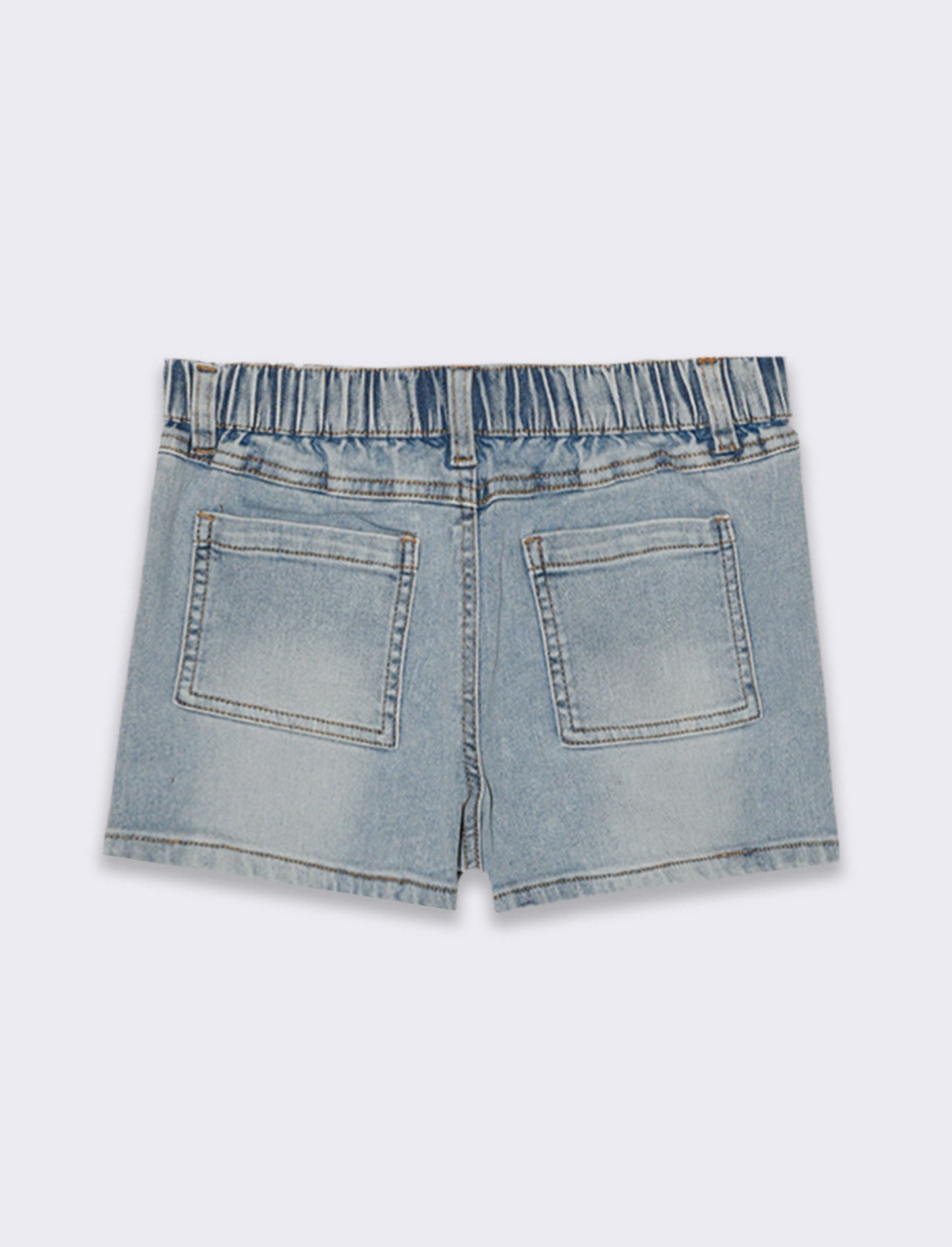 Short in denim elastico da bambina - Denim chiaro