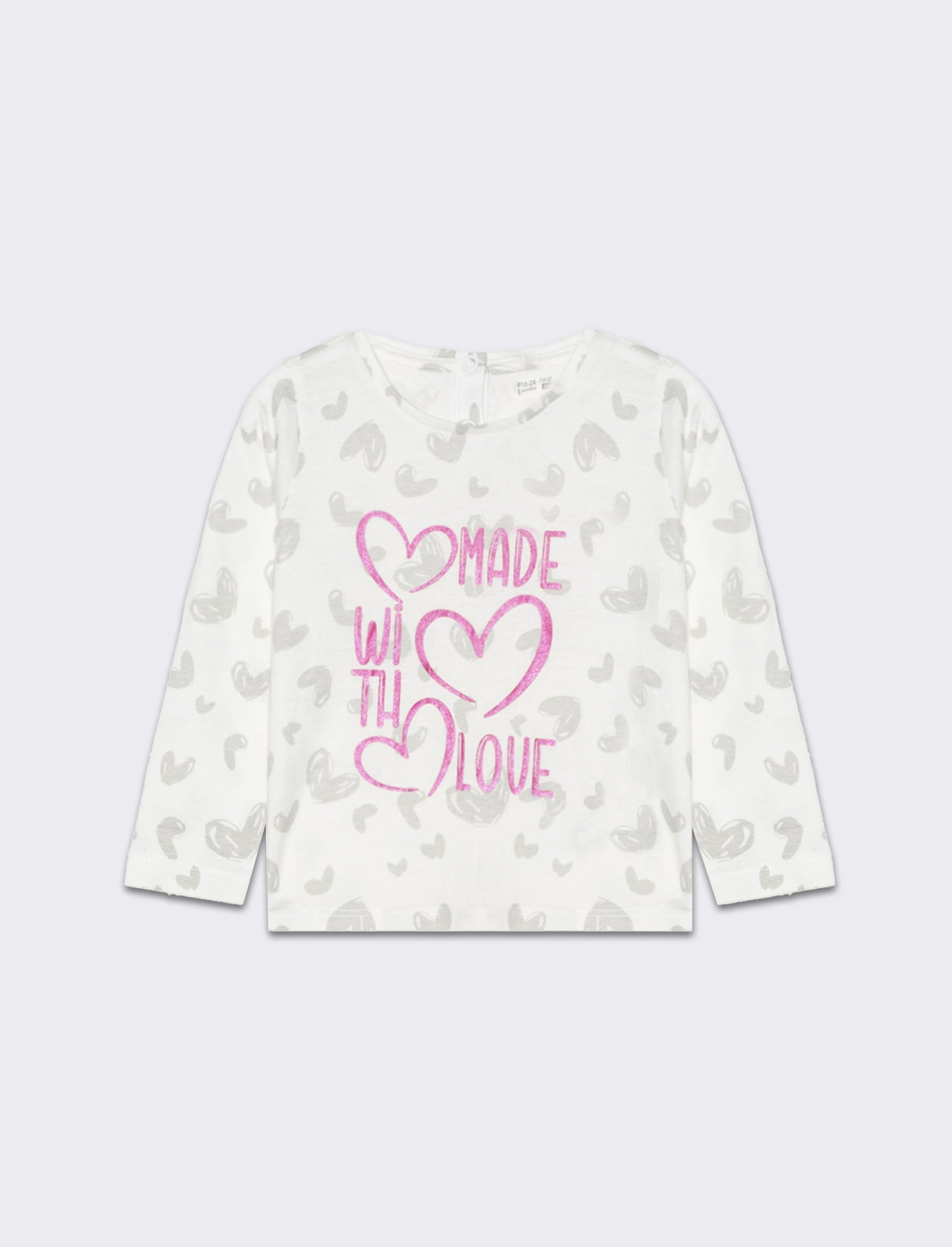 T-shirt all over con stampa da neonata - Bianco latte
