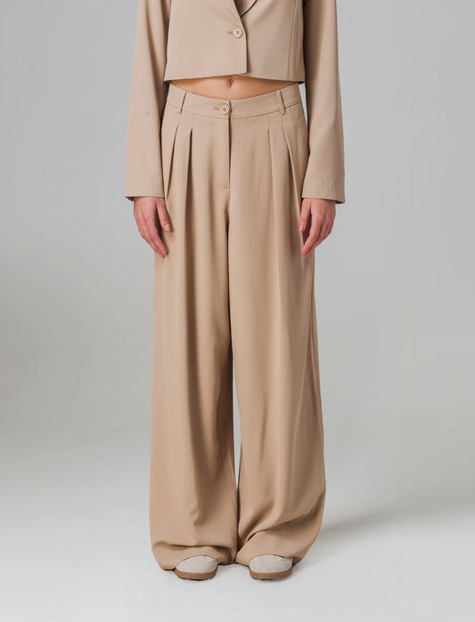 Pantalone gamba dritta da donna - Beige