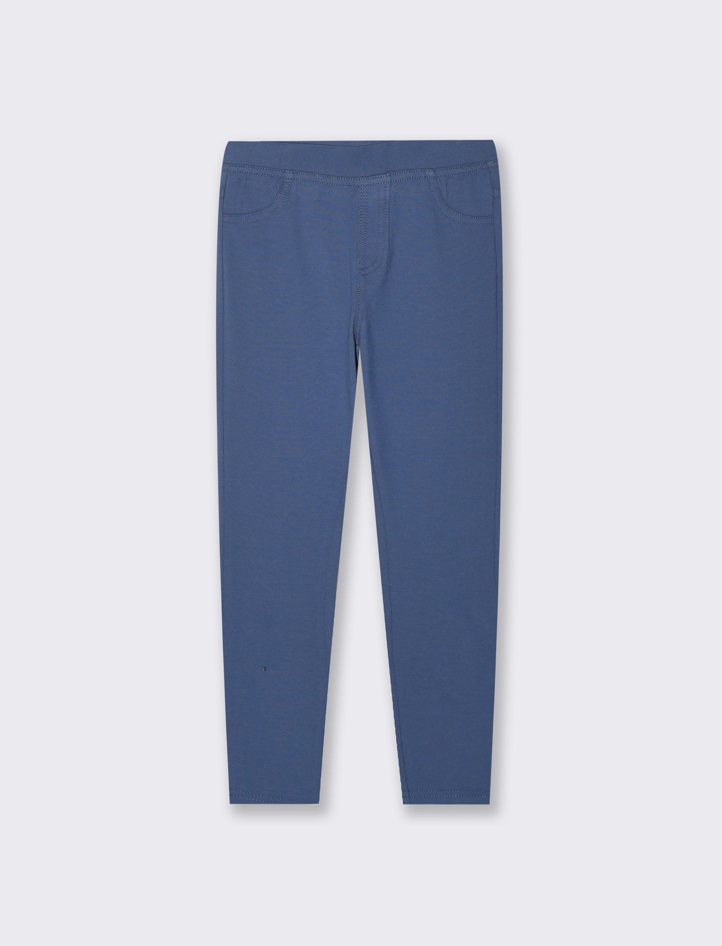 Leggings effetto denim in jersey jaquard da bambina - DENIM SCURO