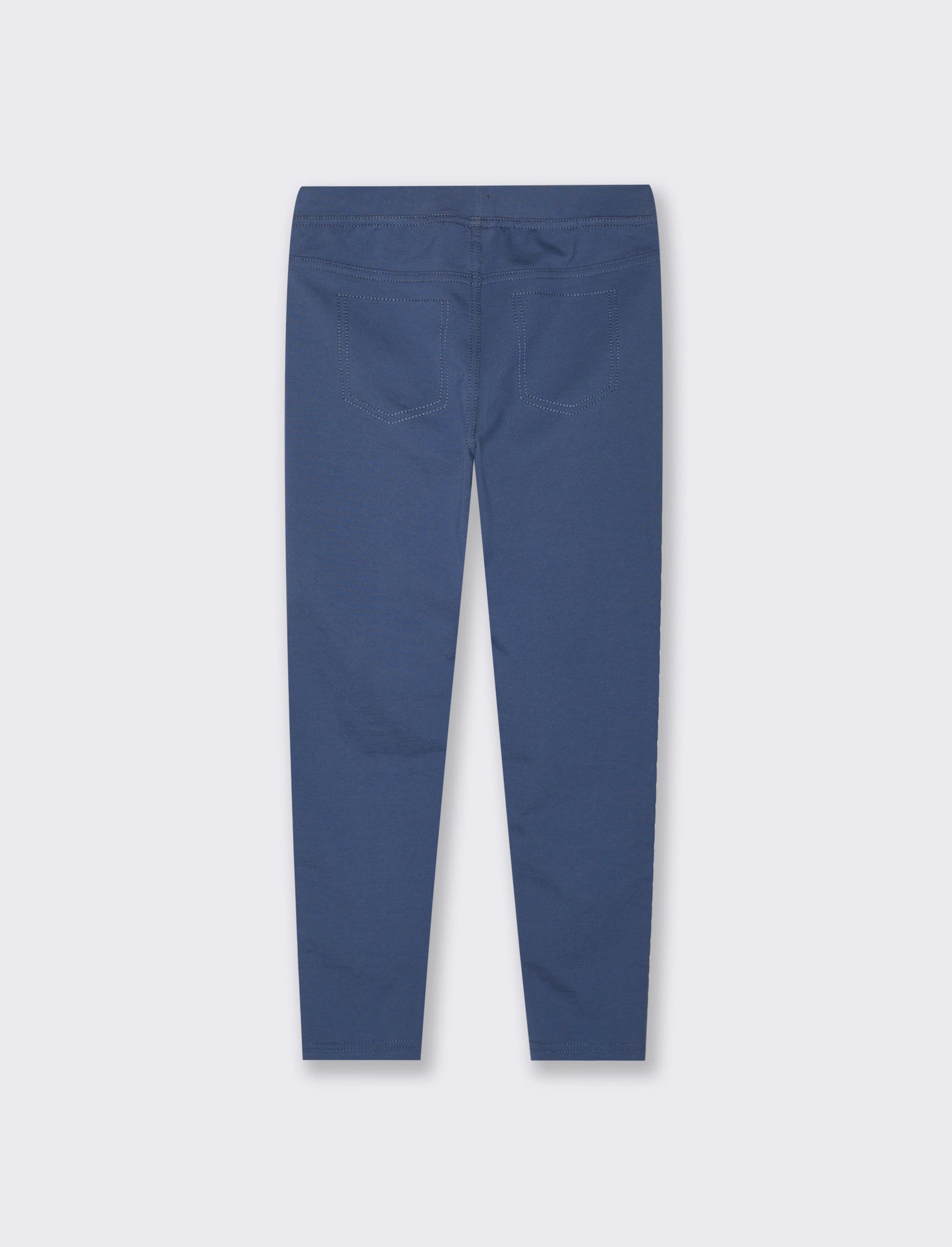 Leggings effetto denim in jersey jaquard da bambina - DENIM SCURO