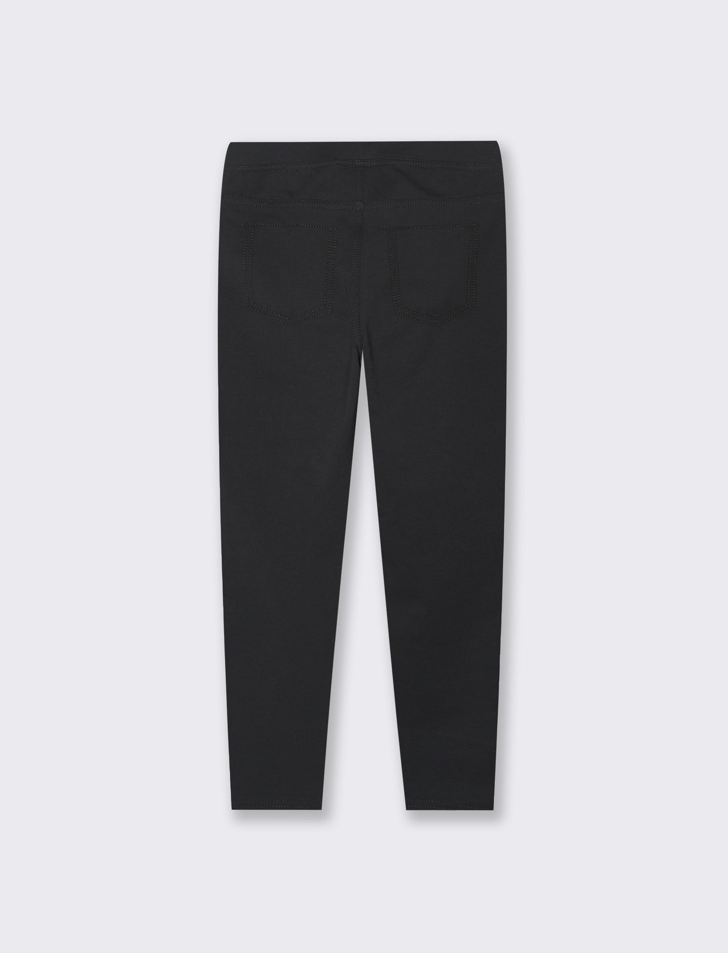 Leggings effetto denim in jersey jaquard da bambina - Nero