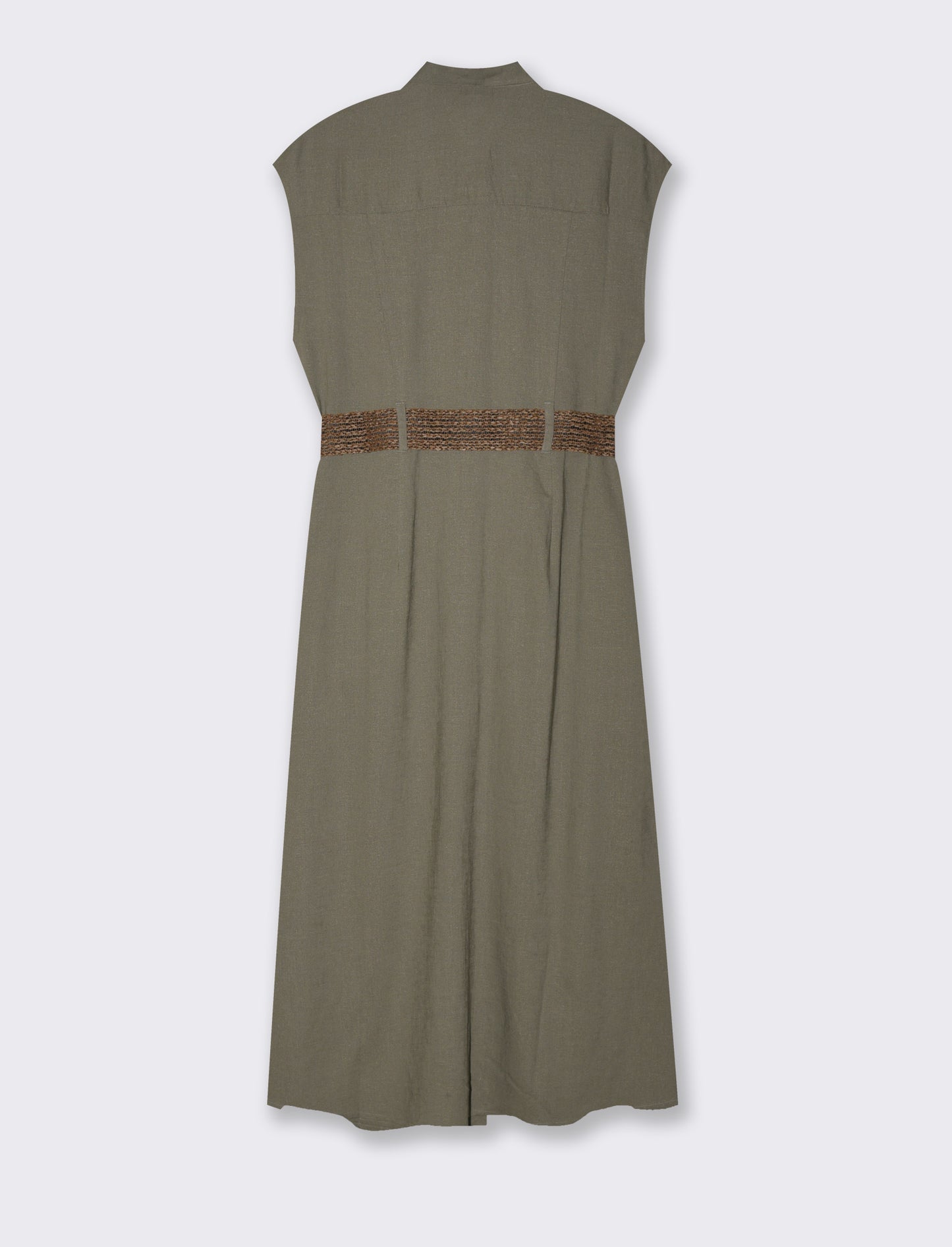 Abito chemisier con cintura da donna - Verde salvia