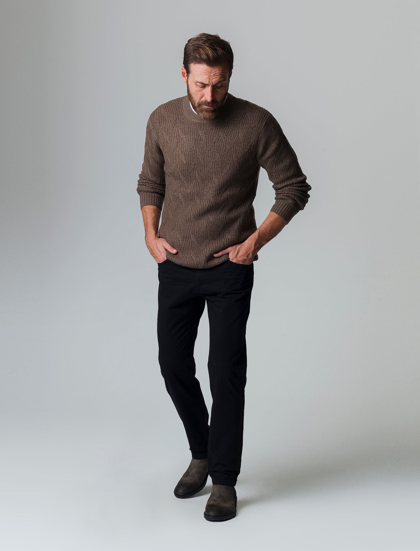 Pantaloni basic 5 tasche regular fit da uomo - Nero