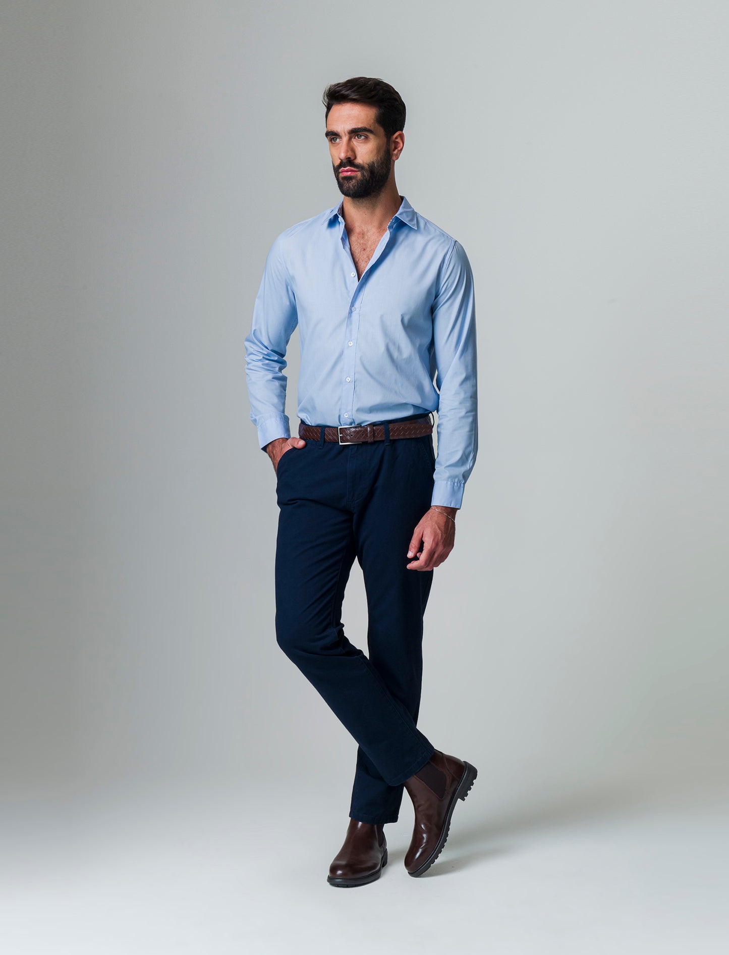 Man's basic regular fit chino pants - Blue