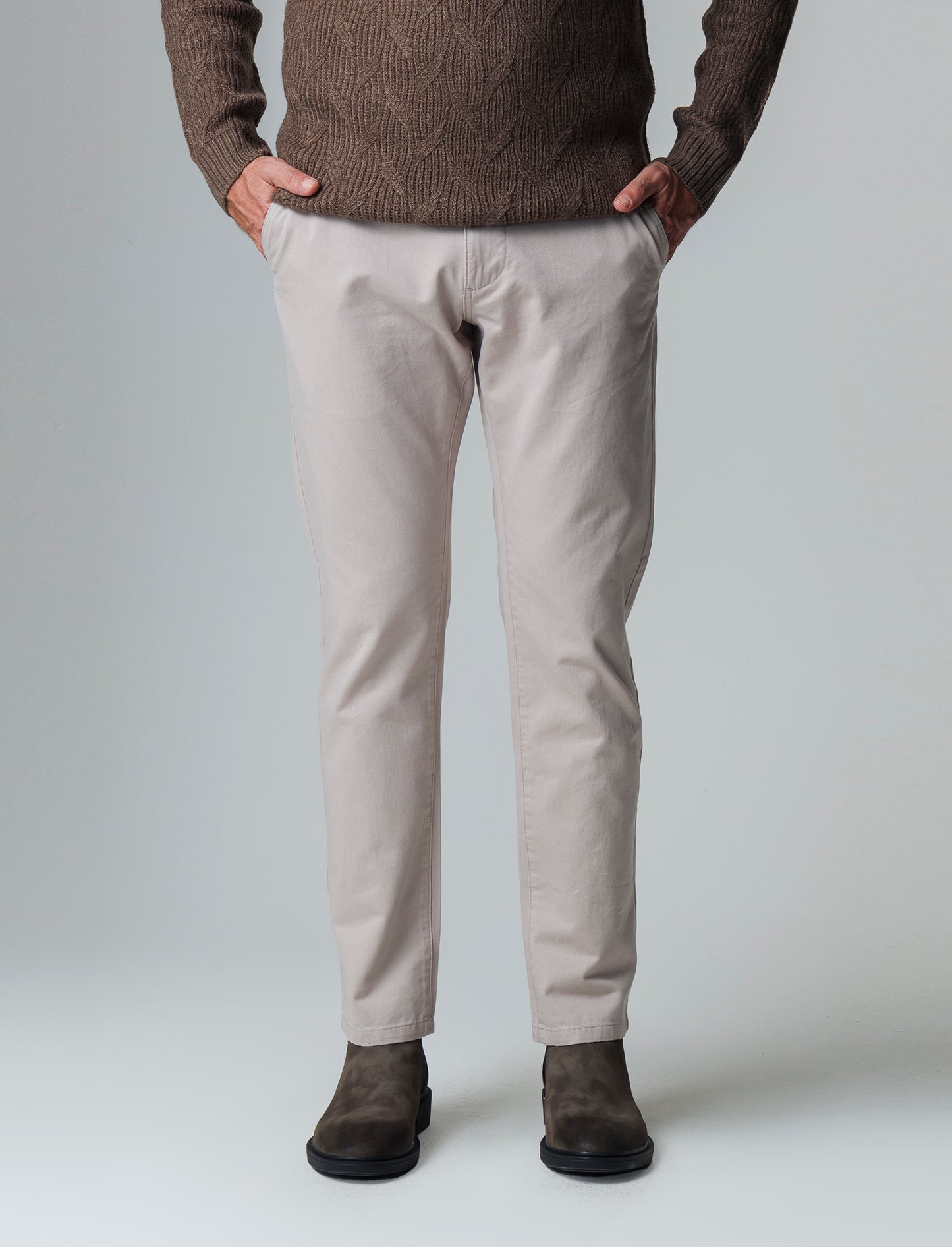 Pantaloni basic chino regular fit da uomo - Beige