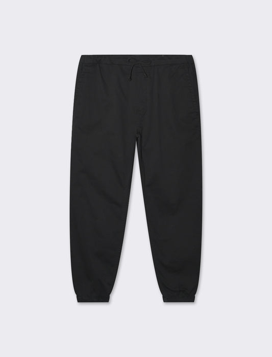 Man's elastic twill jogger pants - Black