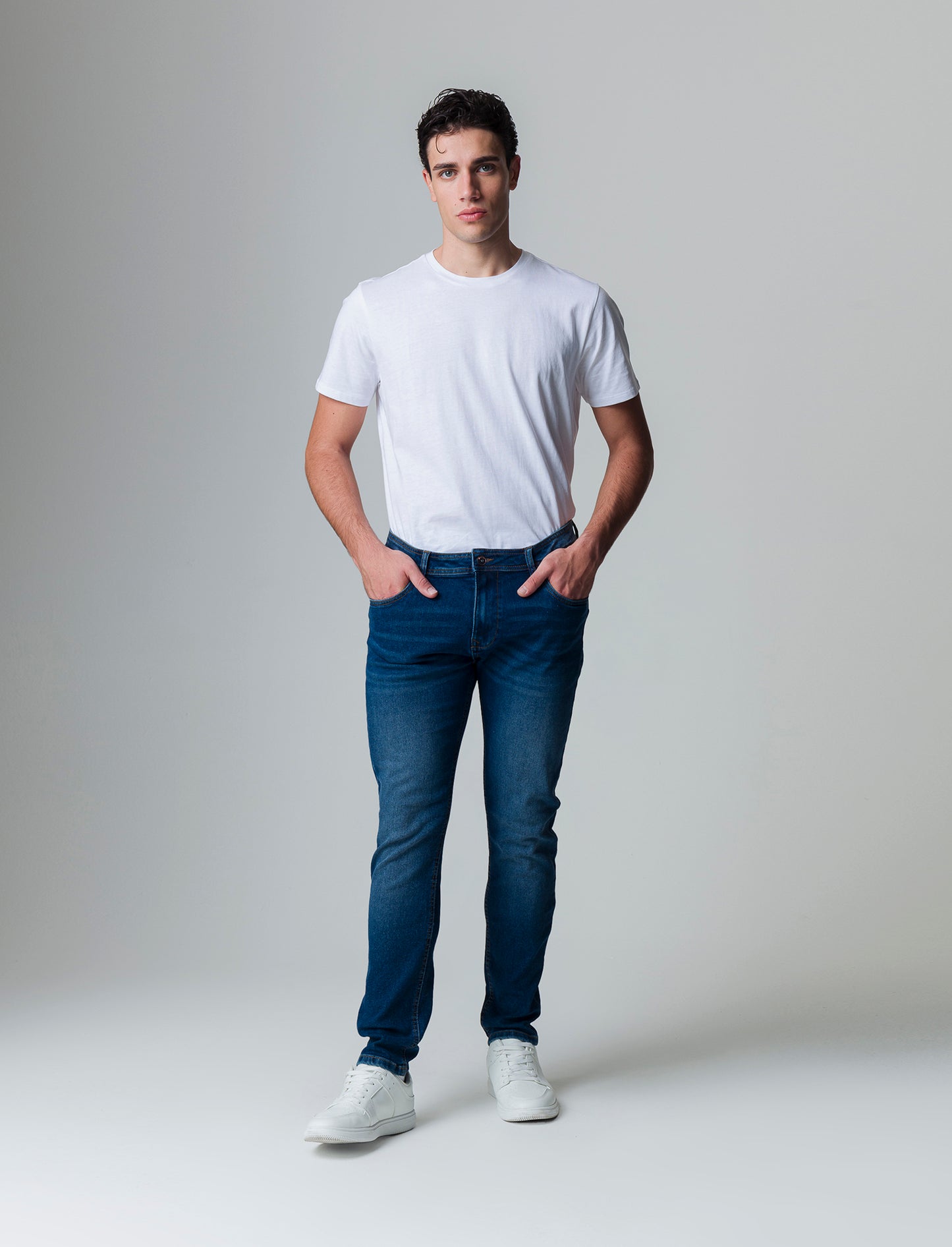 Man's dark blue skinny fit jeans - Blue