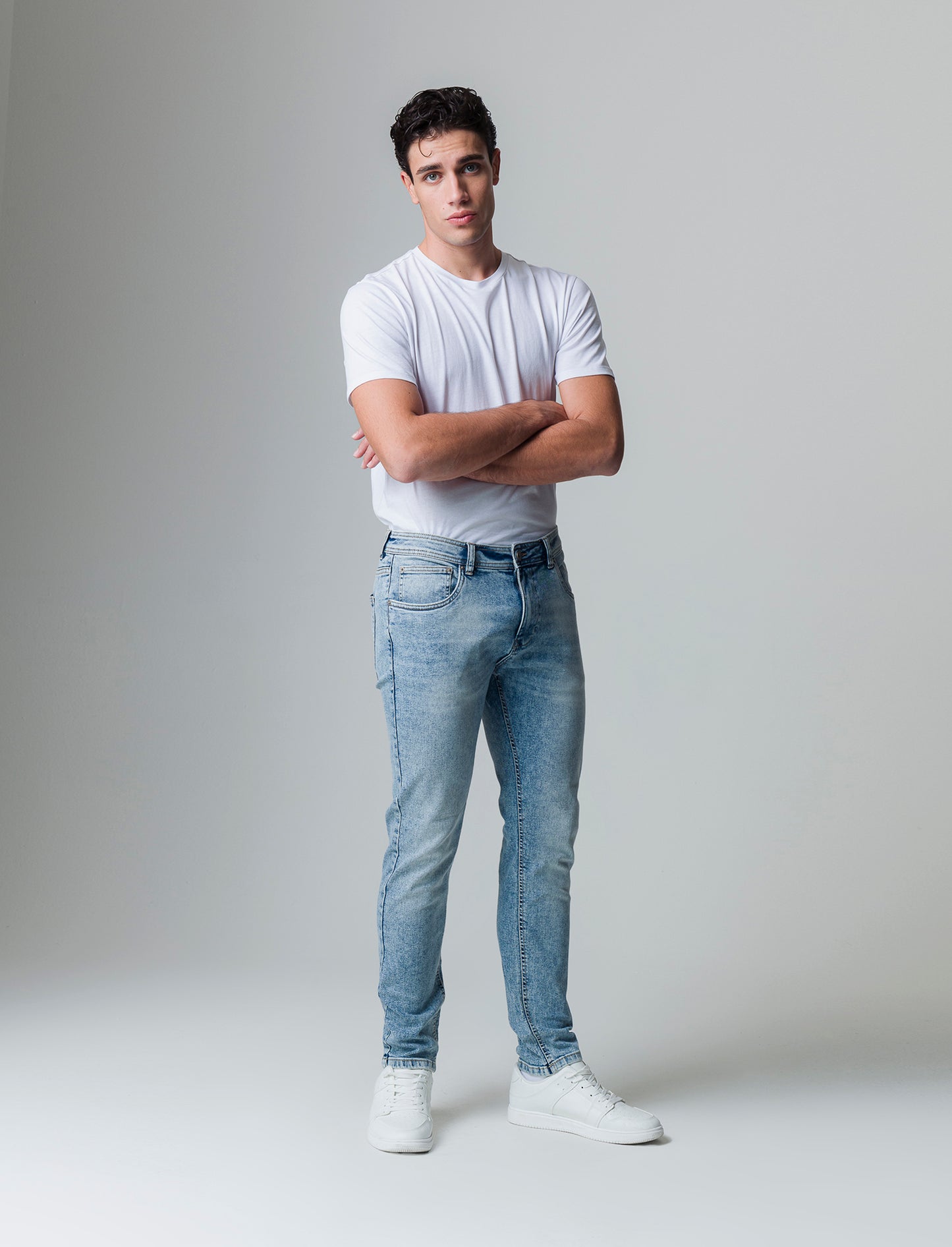 Jeans skinny fit blu chiaro da uomo - Denim chiaro